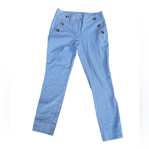 LOFT Light Blue Pin Stripe Sailor Style
Curvy Skinny Ankle Pants Size 0 - Picture 2 of 10